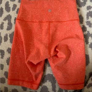 Orange align biker shorts